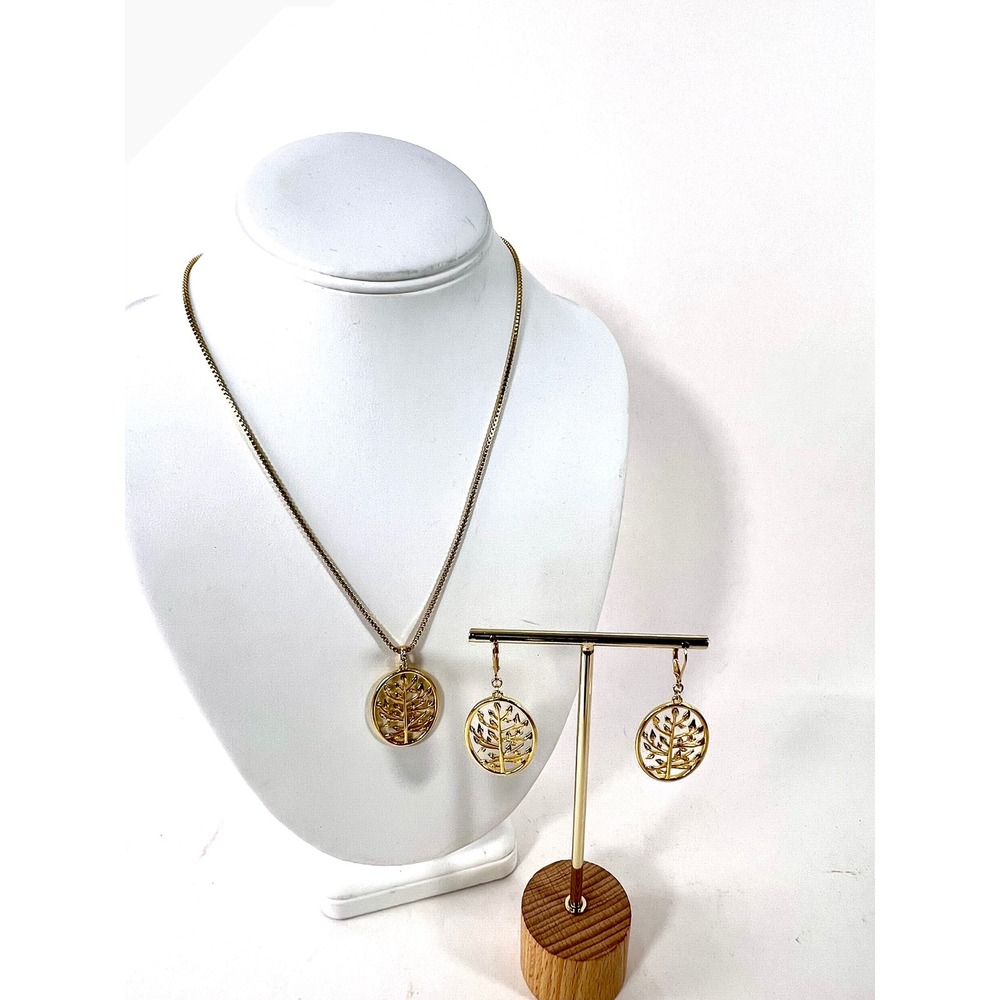 Fifth Avenue Collection One of a Kind Gold Tone Tree of Life Necklace Earrings